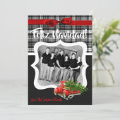 5x7クリスマスレッドクリスマストラックツリーウッドPHOTOカード シーズンカード (スタンド正面)