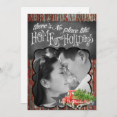 5x7クリスマスレッドクリスマストラックツリーウッドPHOTOカード シーズンカード (正面/裏面)