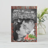 5x7クリスマスレッドクリスマストラックツリーウッドPHOTOカード シーズンカード (スタンド正面)