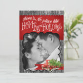 5x7クリスマスレッドクリスマストラックツリーウッドPHOTOカード シーズンカード (スタンド正面)