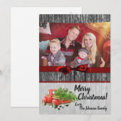 5x7クリスマスレッドクリスマストラックツリーPHOTOカード シーズンカード (正面/裏面)