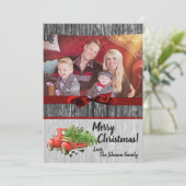 5x7クリスマスレッドクリスマストラックツリーPHOTOカード シーズンカード (スタンド正面)
