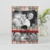 5x7クリスマスレッドクリスマスプレッドベアファブリックPHOTOカード シーズンカード (スタンド正面)