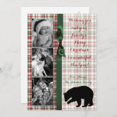 5x7クリスマスレッドクリスマスプレッドベアファブリックPHOTOカード シーズンカード (正面/裏面)