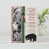 5x7クリスマスレッドクリスマスプレッドベアファブリックPHOTOカード シーズンカード (スタンド正面)