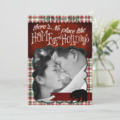 5x7クリスマスレッドクリスマスプレッドベアファブリックPHOTOカード シーズンカード (スタンド正面)