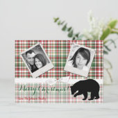 5x7クリスマスレッドクリスマスプレッドベアファブリックPHOTOカード シーズンカード (スタンド正面)