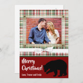 5x7クリスマスレッドクリスマスプレッドベアファブリックPHOTOカード シーズンカード (正面/裏面)