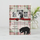5x7クリスマスレッドクリスマスプレッドベアファブリックPHOTOカード シーズンカード (スタンド正面)