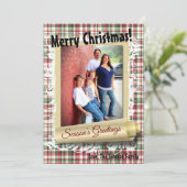 5x7クリスマスレッドクリスマスプレッドベアファブリックPHOTOカード シーズンカード (スタンド正面)