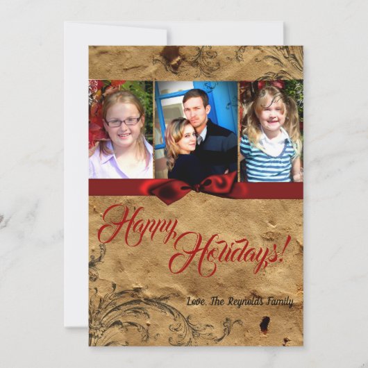 5x7クリスマス紙サックヴィンテージ古いフォトカード シーズンカード (正面)