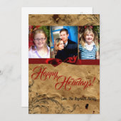 5x7クリスマス紙サックヴィンテージ古いフォトカード シーズンカード (正面/裏面)