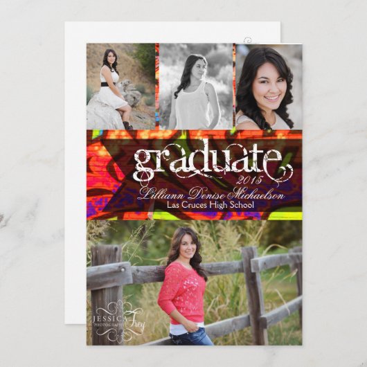 5x7グラフィティ絵を描エアブラシの上級発表 案内状 (正面/裏面)