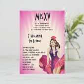 5x7グラモールガールキンセアニェラ誕生日招待状 招待状 (スタンド正面)