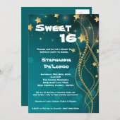 5x7グリッツグリッタースウィート16誕生日招待状 招待状 (正面/裏面)