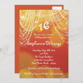 5x7グリッツグリマースイート16誕生日招待状 招待状 (正面/裏面)