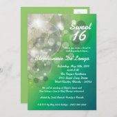 5x7グリッツグリマースイート16誕生日招待状 招待状 (正面/裏面)