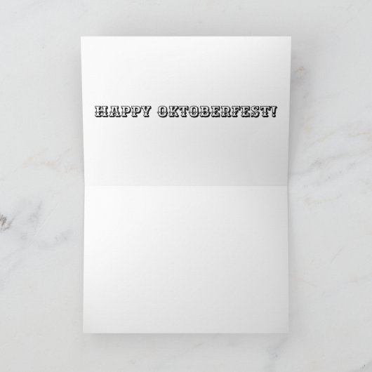 5x7グリーティングカード。ハッピーオクトーバーフェスト。キリン・ギ サンキューカード (内部)