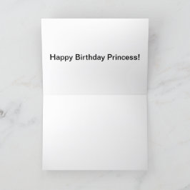 5x7グリーティングカード。ハッピーバースデープリンセス！レッド サンキューカード