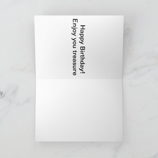 5x7グリーティングカード。ハッピーバースデーマテイ！ルーン/b サンキューカード (内部)