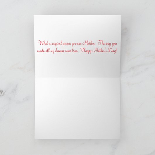 5x7グリーティングカード。ハッピーマザーズデイ。ラドルカ サンキューカード (内部)