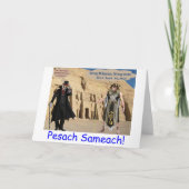 5x7グリーティングカード。Happy Passover. loris/monkey/ サンキューカード (正面)