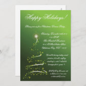 5x7グリーンクリスマスツリークリスマスパーティの招待状 招待状 (正面/裏面)