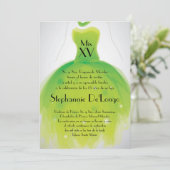 5x7グリーンドレスキンセアニェラ誕生日招待状 招待状 (スタンド正面)