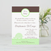 5x7グリーンヌートエレフモダンァンベビーシャワー招待状 招待状 (スタンド正面)