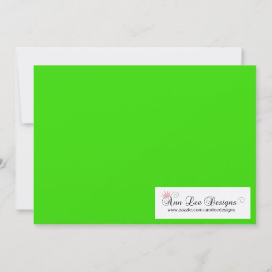 5x7グリーンマスカレードSweet 16誕生日招待状 招待状 (裏面)