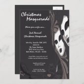 5x7グレーシルバーマスカレードクリスマス招待状 招待状 (正面/裏面)