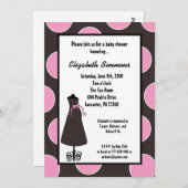 5x7グレーピンクシルエットベビーシャワー招待状 招待状 (正面/裏面)