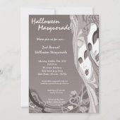 5x7グレーマスカレードハロウィンコスチューム招待状 招待状 (正面)