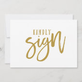 5X7ゲストブックサイン |ブラシスクリプト(金ゴールド) (正面)