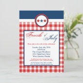 5x7サイズの4thオブジュライ・パーティー・セレブレーション招待状 招待状 (スタンド正面)