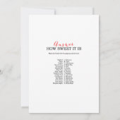 5x7サイズのWinter Baby Shawerゲーム 招待状 (裏面)