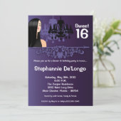 5x7サッシガールスウィート16誕生日招待状 招待状 (スタンド正面)