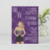 5x7サッシブロンドキンセアニェラ誕生日招待状 招待状 (スタンド正面)