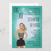 5x7サッシブロンドキンセアニェラ誕生日招待状 招待状 (正面/裏面)