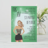 5x7サッシブロンドキンセアニェラ誕生日招待状 招待状 (スタンド正面)