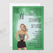 5x7サッシブロンドキンセアニェラ誕生日招待状 招待状 (正面/裏面)