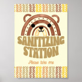 5x7サニタイザステーションボホーウッドランドベア誕生日 ポスター (正面)