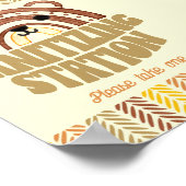 5x7サニタイザステーションボホーウッドランドベア誕生日 ポスター (角)