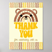 5x7サンキューボホーウッドランドベア誕生日 ポスター (正面)