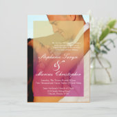 5x7サンセットフェードピンクタン結婚式招待状 招待状 (スタンド正面)