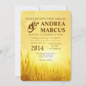 5x7サンライズウィートカントリールスティ結婚式招待状 招待状 (正面)