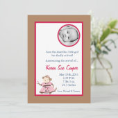 5x7サークルPHOTOガールパンクロッカーモンキーベビーショー 招待状 (スタンド正面)