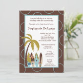 5x7サーファーのベビーの波板ベビーシャワーの招待状 招待状 (スタンド正面)