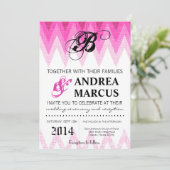 5x7シェブログラデーションンピンク結婚式招待状 招待状 (スタンド正面)