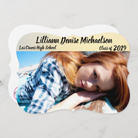 5x7シニアアナウンスサニーモーニングファームカントリー 案内状 (正面/裏面)